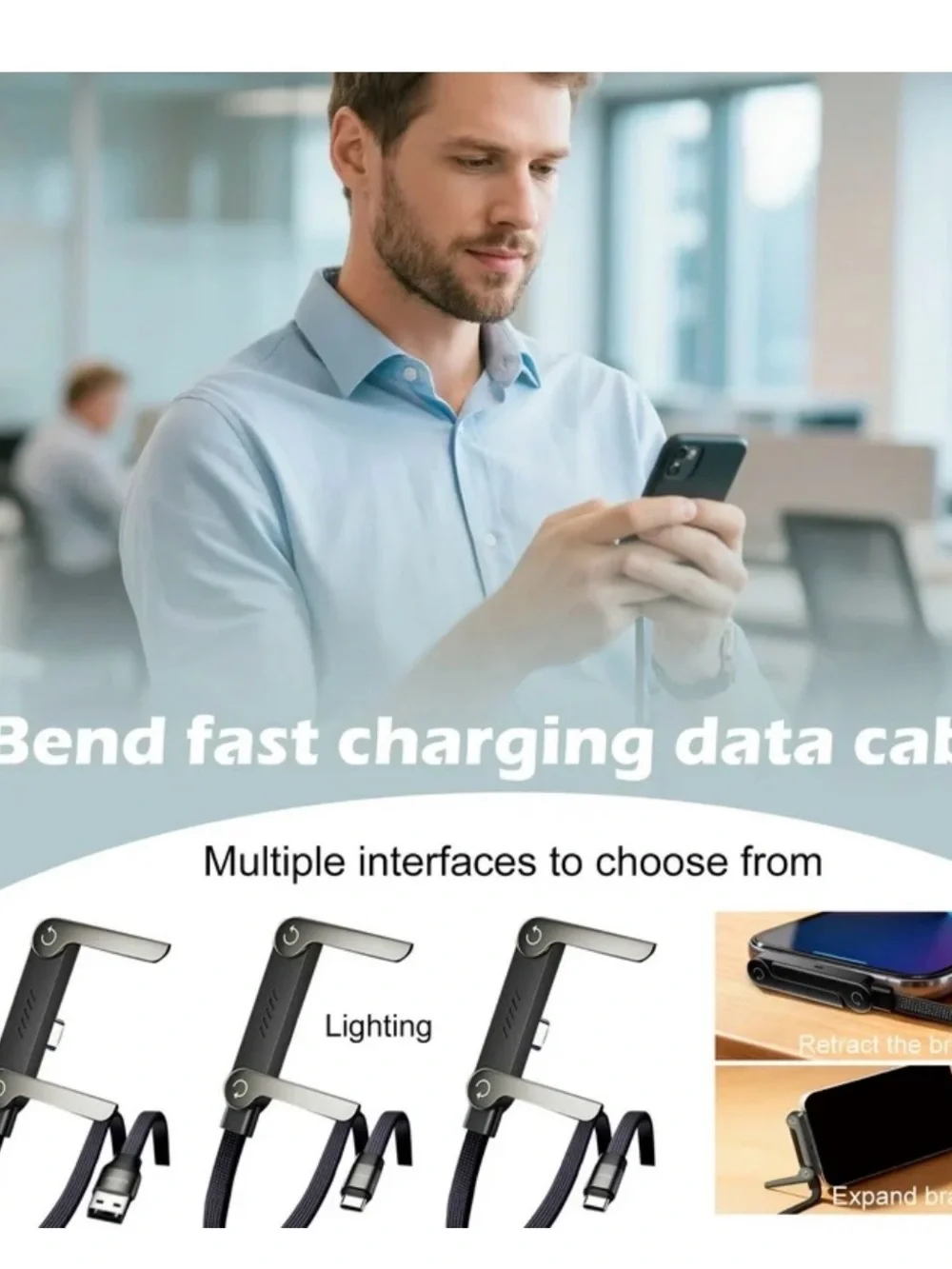 Fast Charging Flat Data Cable USB C to C